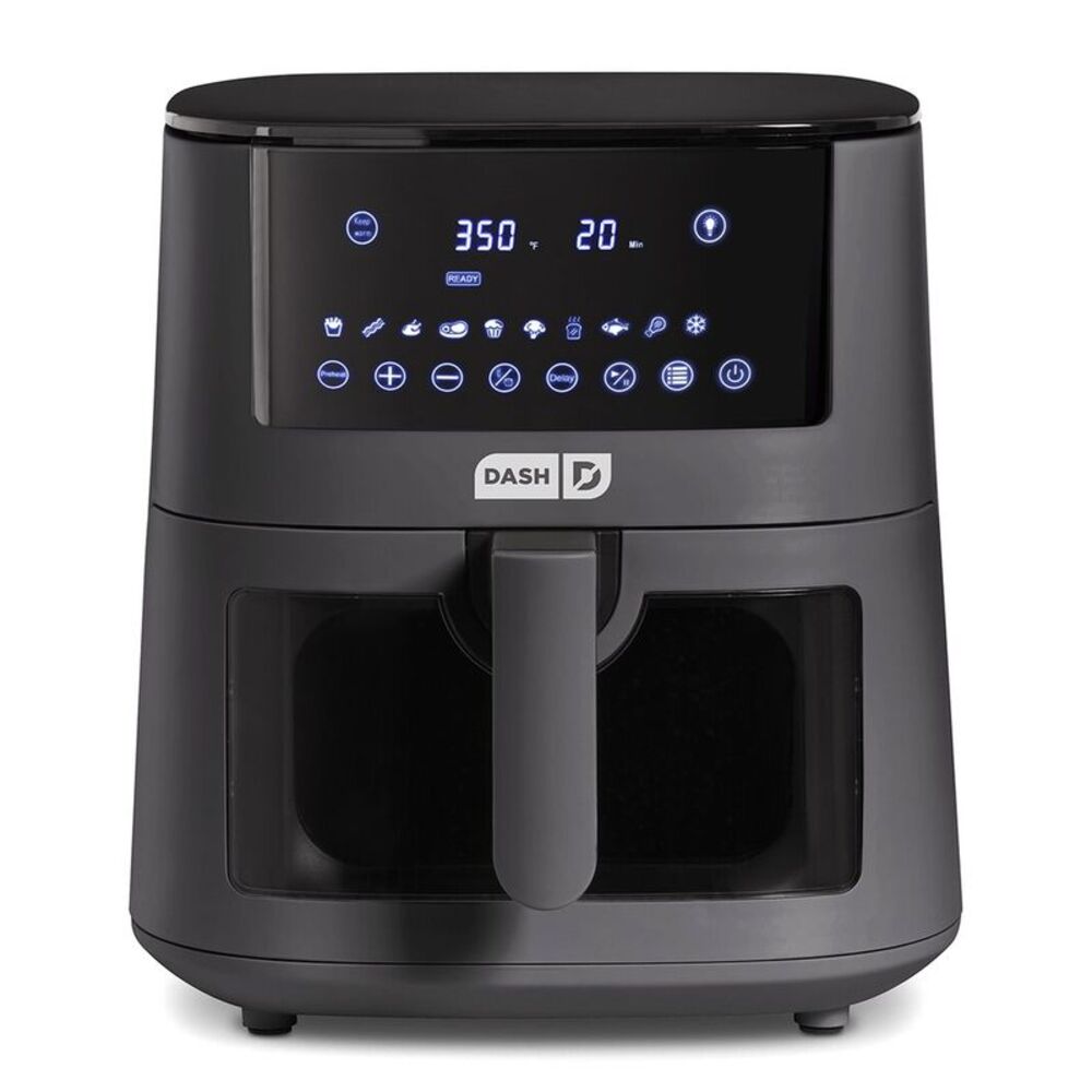 Dash 7Qt Clear View Digital Air Fryer, Grey